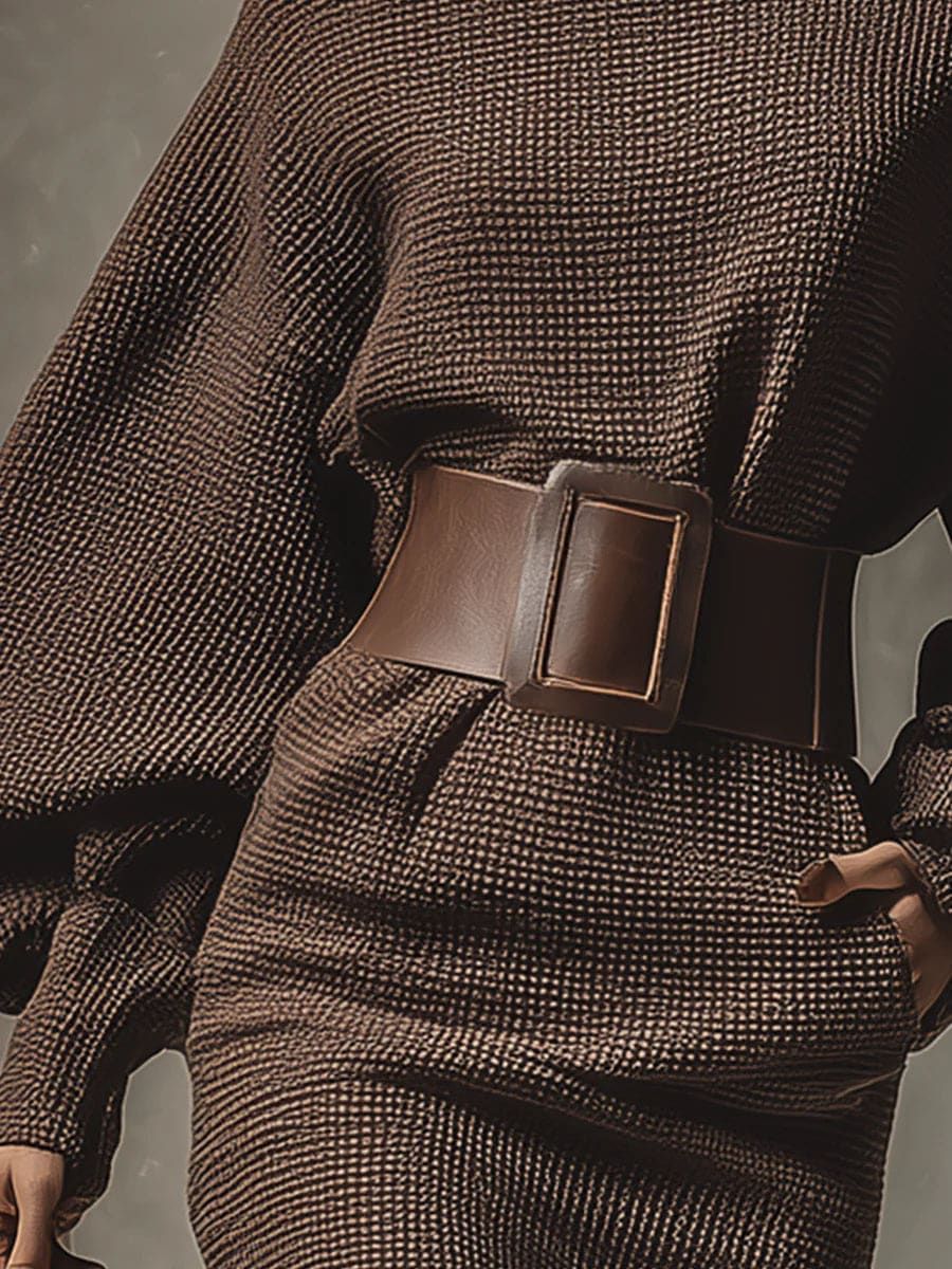 Clara | Robe en maille structurée avec ceinture